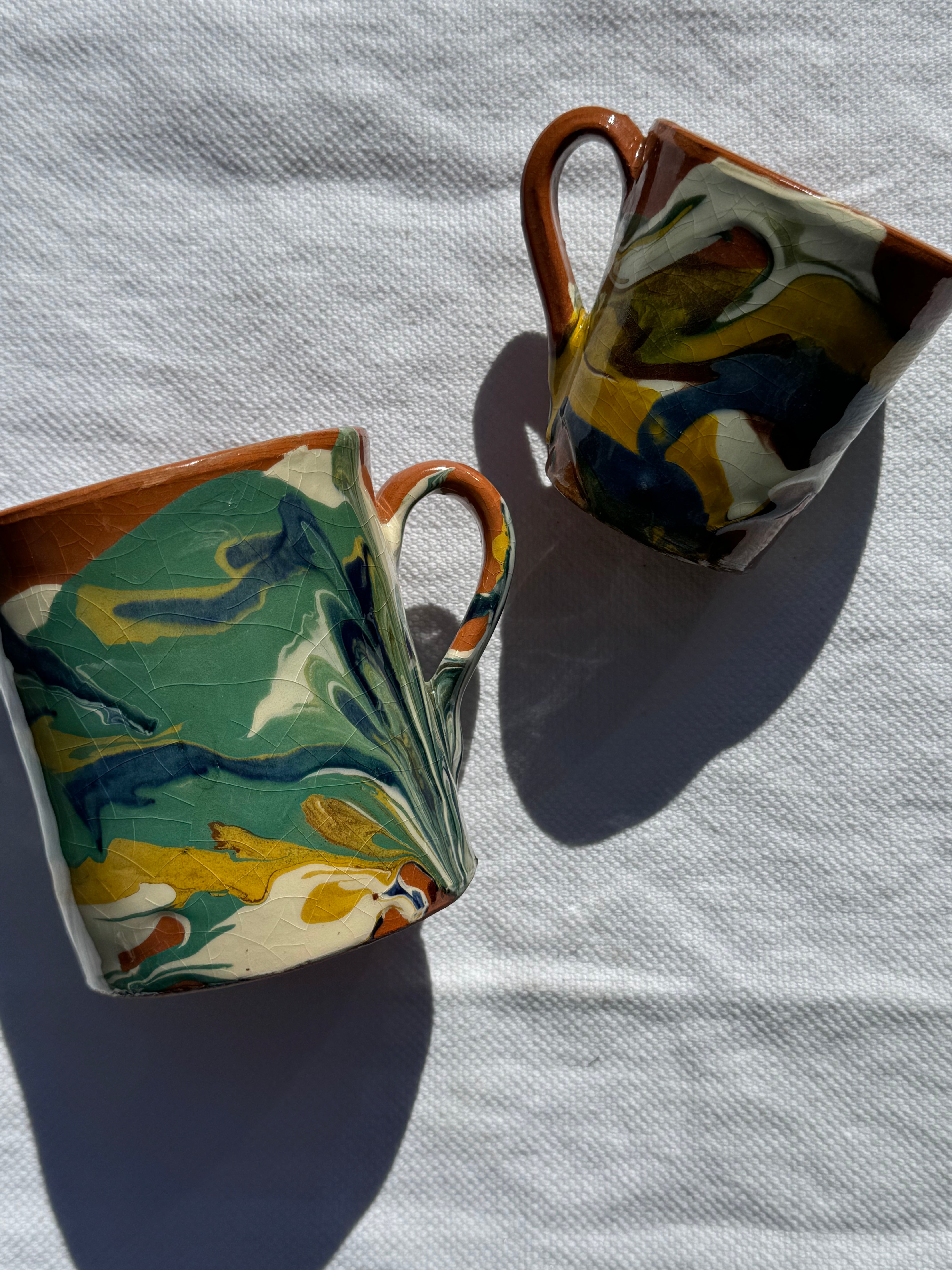Hand crafted Andalusian artisanal mocha cups